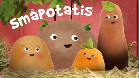 Bild av illustrerade potatisfigurer från programmet Småpotatis på SVT